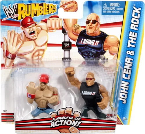 Vista 2 de WWE MATTEL Rumblers The Rock y John Cena Figura 2 Pack