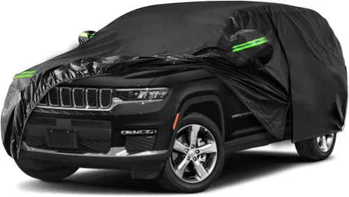Vista 11 de Funda impermeable para automóvil de repuesto para Jeep Grand Cherokee 1993-2010, 6 capas para todo tipo de clima con puerta con cremallera y bandas