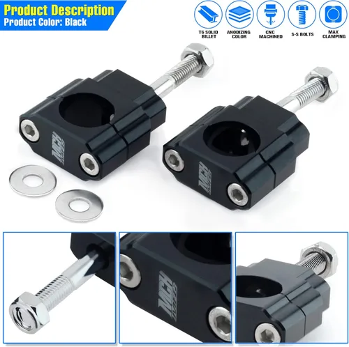 Vista 5 de 1 1/8" Elevadores de manillar para motocicleta y bicicleta de cross, abrazaderas de 28 mm para montar en manillar para bicicleta de cross de 110 cc