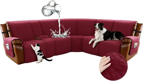 Vista 27 de Arfntevss Fundas Impermeables para Sofá Seccional Reclinable para Sofá Seccional Reclinable en Forma de L Antideslizante Lavable Funda