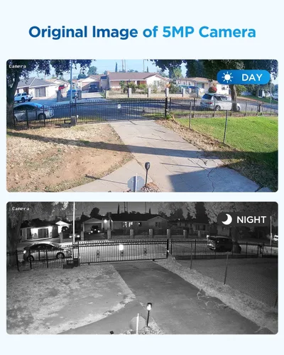 Vista 2 de Sistema de cámara de seguridad PoE 4COVR, 4 piezas de 5MP IK10 Cúpula IP PoE a prueba de vandalismo con micrófono, detección de humanos y vehículos