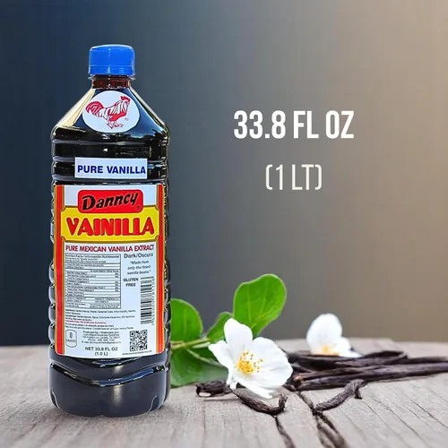 Vista 2 de Danncy Vanilla Dark 33.8 fl oz (1 L) - Auténtico sabor a vainilla mexicana para hornear y postres