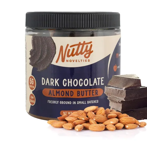 Vista 9 de Nutty Novelties Mantequilla de almendras clásica, alta en proteínas, mantequilla de nuez dulce, sin azúcar añadida, mantequilla de almendras pura