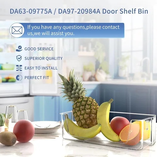 Vista 6 de DA63-09775A DA97-20984A - Contenedor para puerta de refrigerador (lado derecho) compatible con estantes de puerta de refrigerador Sam-sung