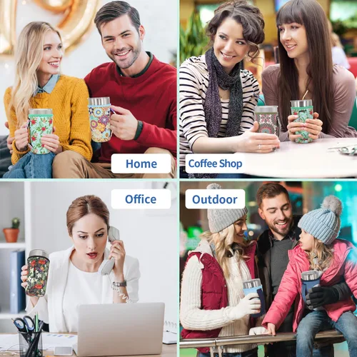 Vista 7 de Fundas Aislantes de Neopreno Portavasos con Asa para Vasos Tumbler de 20oz, Funda Reutilizable para Café Helado Para Tazas de Café de 30oz - 32oz