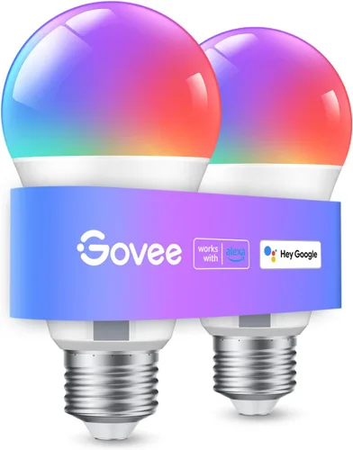 Vista 10 de Govee Bombillas inteligentes, bombilla que cambia de color, funciona con Alexa y Google Assistant, 16 millones de colores RGBWW, bombillas LED WiFi