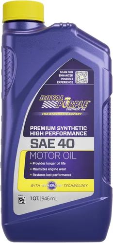 Vista 4 de Royal Purple 1040 06040-6PK Aceite de motor sintético de alto rendimiento SAE 40 con licencia API, 1 cuarto de galón (caja de 6)