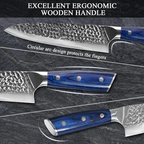 Vista 3 de Cuchillo de chef, cuchillo de cocina profesional de 8 pulgadas, cuchillo afilado de acero inoxidable de alto carbono, cuchillos de chef súper