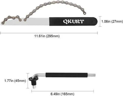 Vista 6 de QKURT Kit de herramientas de látigo de cadena, herramienta de extracción de casete de bicicleta+llave auxiliar+herramienta de bloqueo de casete