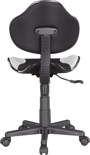 Vista 8 de JJS Silla ejecutiva de computadora con respaldo bajo para oficina en casa, silla ergonómica de malla con base extra grande y almohadillas, negro/gris