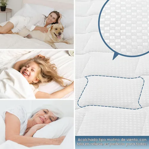 Vista 7 de SLEEP ZONE Protector de Colchón Impermeable Almohadilla Twin Lavable a Máquina, Cubrecolchón Transpirable con Bolsillos Profundos, Uso en Todas