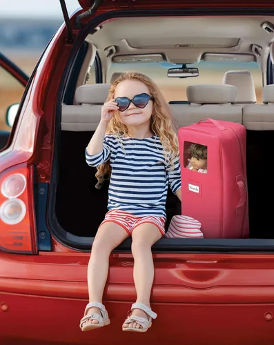 Vista 5 de Estuche de viaje para muñeca con cama y ropa de cama, color rosa oscuro, de Badger Basket (sirve para las muñecas de American Girl)