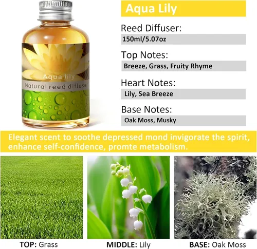 Vista 2 de Juego de difusor de junco, fragancia para el hogar y difusor decorativo, juego de aceite de aromaterapia con flores secas, varillas difusoras