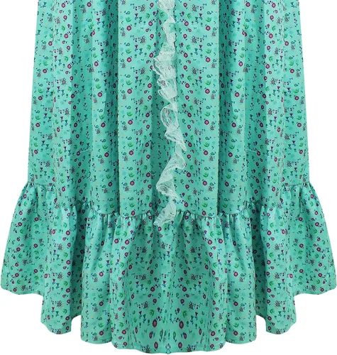 Vista 5 de LILLIWEEN Regan MacNei - Disfraz de exorcista de película de terror para Halloween, cosplay, camisones florales, ropa de dormir para mujer