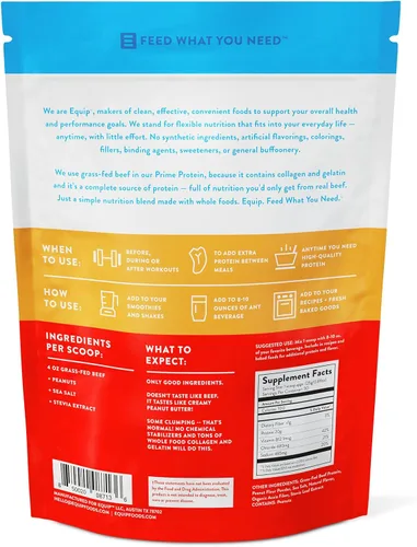 Vista 4 de Equip Foods Bundle - Proteína Prime - Sin sabor y mantequilla de maní - Polvo de proteína de res aislada alimentada con pasto - Proteína en polvo