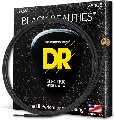 Vista 10 de DR Strings Beauties-Black Coated Steel 6 Cuerdas de guitarra bajo, calibre 30-125, núcleo redondo (BKB6-30)