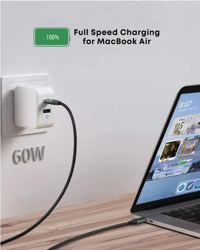 Vista 8 de Cable USB C a USB C – Cable de carga rápida PD tipo C de 3 pies 60 W para iPhone15/Samsung Galaxy S22/S22+, S21/S21+, S20/S20+ Ultra 5G, Note 20/10