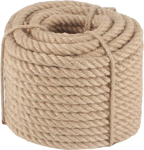 Vista 22 de Cuerda de yute trenzada de manila, cuerda de yute natural, cuerda de cáñamo., Marrón