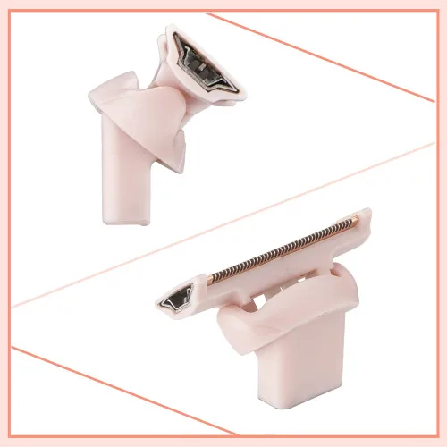 Vista 5 de Flawless Nu Razor Cabezales de repuesto para afeitar, cuerpo chapado en oro rosa con cubiertas, cabezal removedor de pelo compatible para afeitadora