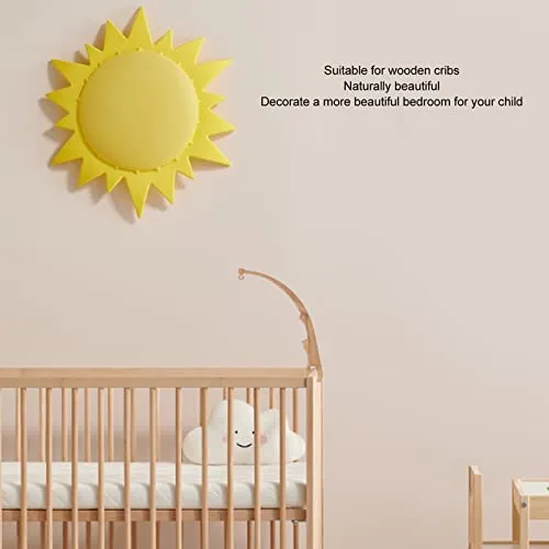 Vista 4 de Brazo móvil para cuna de imitación de madera, de grano plegable para cuna, accesorios de juguetes