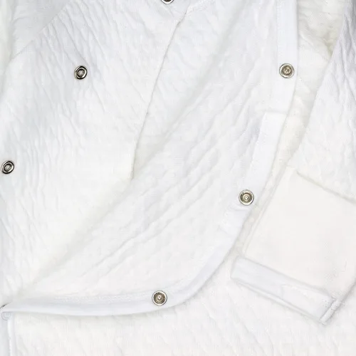 Vista 3 de HonestBaby Conjunto de mameluco de algodón orgánico de una pieza para bebé, Blanco