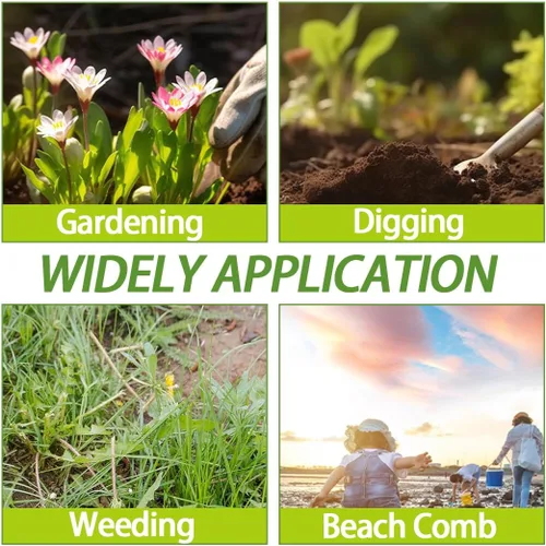 Vista 5 de Azada y cultivador de jardín, azada de mano larga y resistente con sierra, mango de 2 secciones, hoja de acero al carbono, azada cultivadora