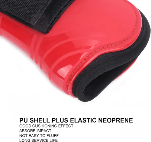 Vista 9 de Pssopp Juego de 4 botas de tendón de caballo, botas de caballo gruesas de poliuretano con carcasa de caballo, botas ligeras con parte delantera