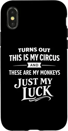 Vista 5 de Family Chaos My Monkeys Work Tee Mom Dad Parenting Humor Case for iPhone XR