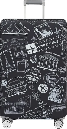 Vista 12 de TRAVEL KIN - Funda lavable para maleta con protección antiarañazos, protector para maletas de 18-32 pulgadas, Autumn Leaves, M, Moda