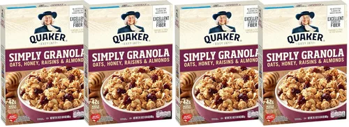 Vista 7 de Quaker - Cereales para el desayuno de granola con proteína, sabor a arce y azúcar morena, 18 onzas por caja, paquete de 2