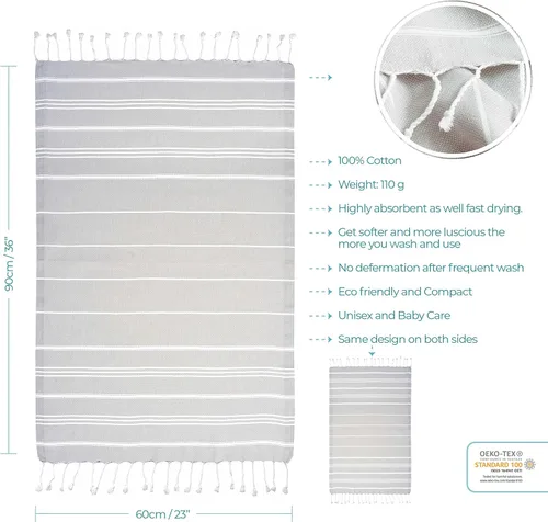 Vista 72 de Cacala Toallas de cocina 100% algodón turco, altamente absorbentes, suaves, de secado rápido, con lazo para colgar, para gimnasio, yoga, baño