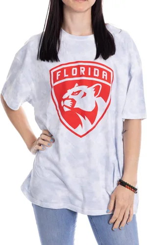 Calhoun NHL - Camiseta de manga corta con hombros caídos y cuello redondo para mujer