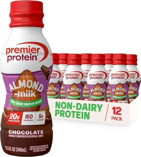 Vista 11 de Premier Protein Batido de proteína de leche de almendra a base de plantas no lácteas, chocolate, 0.71 onzas de proteína, 0.18 onzas de azúcar, 11