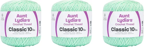 Vista 11 de Aunt Lydia Classic Crochet - Paquete de 3 unidades de 350y/1,049.9 ft - Blanco Antiguo