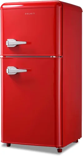 Anukis - Refrigerador mini con congelador de 3.2 pies cúbicos, refrigerador mini de 2 puertas para departamento, recámara, oficina, familia, sótano,