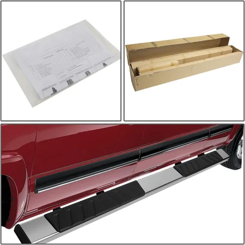 Vista 5 de DNA Motoring rieles de 12,7 cm compatibles con Silverado 1500 07-18, Sierra 2500HD 3500HD de cabina extendida 07-19, barras de protección lateral