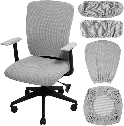 Vista 18 de Tallew Juego de 4 fundas protectoras universales para sillas de oficina, fundas de asiento elásticas para sillas de oficina, fundas
