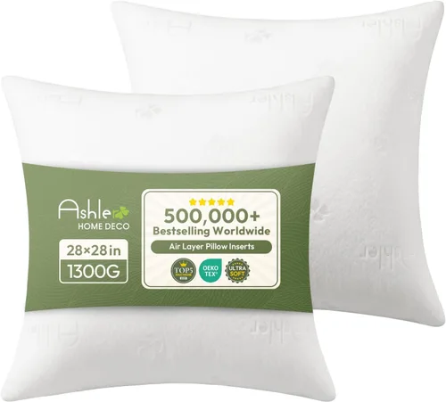 Vista 28 de Ashler Home Deco Almohadas decorativas, 12 x 20 pulgadas, con capa de aire, almohadas prémium para cama y sofá, almohada decorativa para interiores