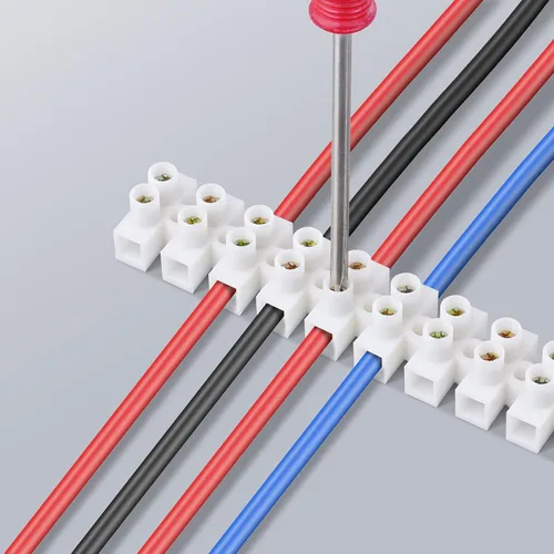 Vista 4 de ERKOON Paquete de 10/20 Bloques de Terminales, Regleta de Terminales de Doble Fila de 12 Posiciones, Bloque de Barrera Eléctrica de Tornillo