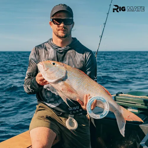 Vista 6 de Plataformas de bucle cuentagotas preatadas de 60 libras. Carrete de línea de pesca. Bucles de 18 pulgadas de distancia con tamaño de bucle de 5.5