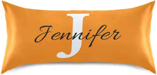 Vista 37 de Fundas de almohada negras personalizadas de seda con cierre de sobre, funda de almohada de satén tamaño estándar para personas que duermen