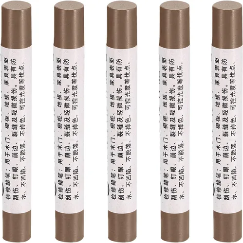 Vista 41 de uxcell Lápices de reparación de muebles, 5 unidades, barra de relleno de cera de madera, marcadores de muebles para retoques - para agujeros
