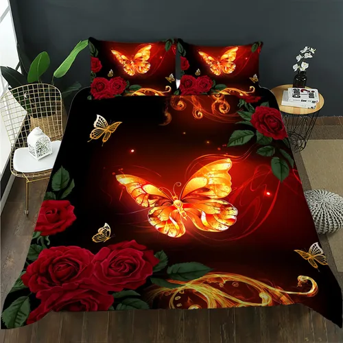 Vista 17 de AILONEN Twin Duvet Cover Set 3 Piece, Pastel Bowknot Bedding, Pink Purple Quilt Wrap Zippered, Soft Microfiber Comforter Case for Princess Girls