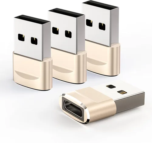 Adaptador USB a USB C, paquete de 4, cargador USB C hembra a macho tipo C convertidor para Apple Watch Ultra iWatch 7 8 SE, iPhone 14 13 12 15 Pro