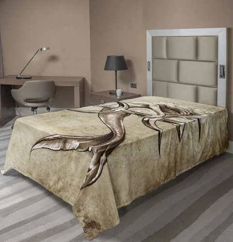 Vista 93 de Ambesonne Sábana encimera de reglas de baño, texto de texto de texto de «Don't Spread Gérmenes» con estampado de dibujos animados, suave y cómoda