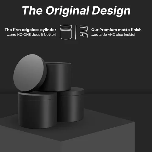 Vista 2 de True Candle Latas para hacer velas – Paquete de 24 recipientes de vela negros de 4 onzas a granel de 4 onzas – Latas vacías con tapas para velas