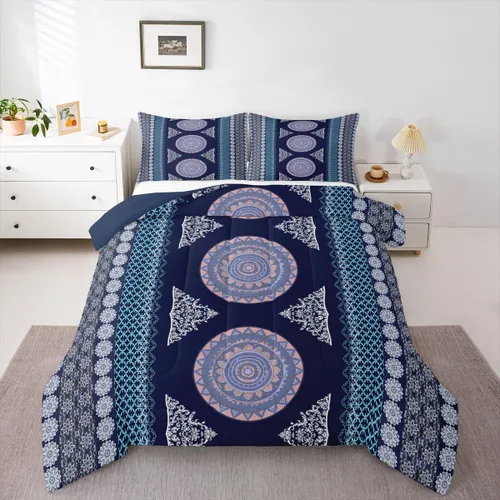 Vista 41 de Juego de ropa de cama con relleno de edredón con diseño de caballo y atrapasueños para niños, adolescentes y hombres, juego de edredón con estampado