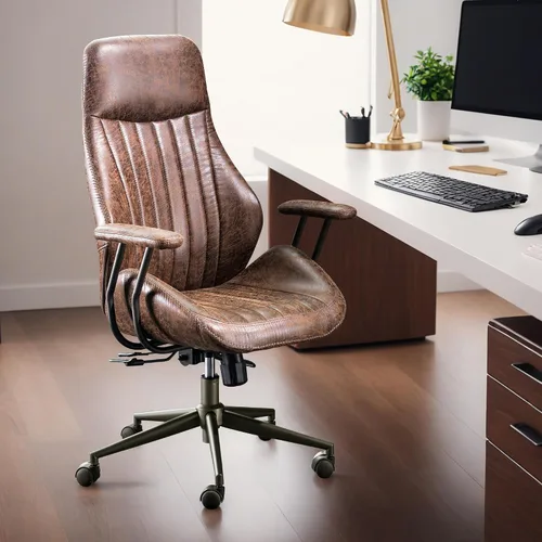 Vista 20 de HOOOWOOO Silla de Oficina Ergonómica, Silla de Escritorio Moderna de Computadora de Media Siglo, Silla Ejecutiva Cómoda con Asiento Extra Ancho