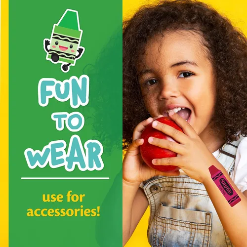 Vista 4 de Crayola Vendajes con forma de niños, 100 unidades Ideal para cumpleaños, suministros de fiesta, calcomanías, relleno de calcetines o regalo