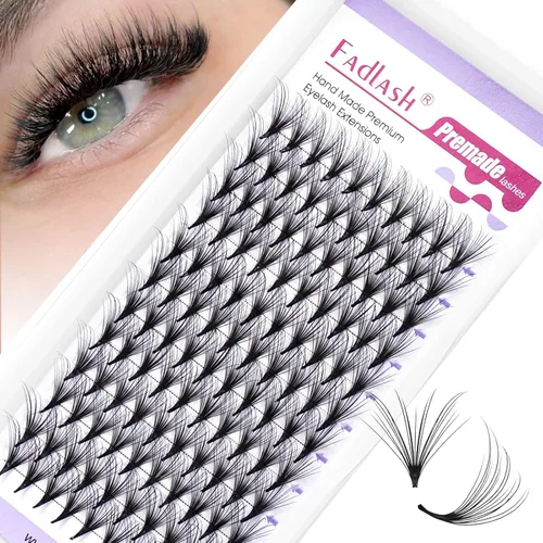 Vista 126 de Extensiones de pestañas de colores 10D, 1000 unidades, extensiones de pestañas postizas en abanico de pestañas marrones, mezcla de volumen